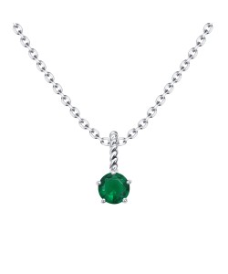 May Birthstone Silver Necklace SPE-5703
